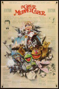 2w455 GREAT MUPPET CAPER 1sh '81 Jim Henson, Kermit the frog, great Struzan artwork!