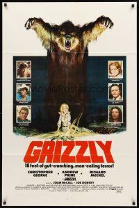 2w458 GRIZZLY 1sh '76 great Neal Adams art of grizzly bear attacking sexy camper, horror!