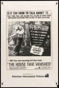 2w506 HOUSE THAT VANISHED 1sh '73 in the great Hitchcock tradition, it's only a movie!