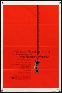 2w514 HUMAN FACTOR 1sh '80 Otto Preminger, cool art of hanging telephone by Saul Bass!