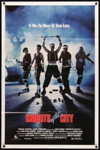 2w583 KNIGHTS OF THE CITY 1sh '86 Leon Isaac Kennedy, it was the night of their lives!