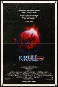 2w586 KRULL advance 1sh '83 Ken Marshall & Lysette Anthony, sci-fi fantasy art!