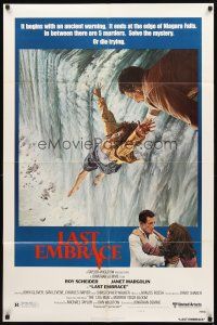 2w590 LAST EMBRACE style B 1sh '79 Roy Scheider, directed by Jonathan Demme, art of Niagara Falls!