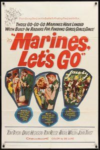 2w647 MARINES LET'S GO 1sh '61 Raoul Walsh directed, Tom Tryon, girls, girls, girls!