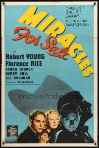 2w657 MIRACLES FOR SALE 1sh '39 Robert Young, Florence Rice, directed by Tod Browning!