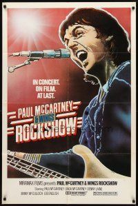 2w713 PAUL MCCARTNEY & WINGS ROCKSHOW 1sh '80 art of him playing guitar & singing by Kozlowski!
