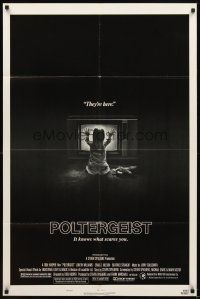2w723 POLTERGEIST style B 1sh '82 Tobe Hooper, classic, they're here, Heather O'Rourke by TV!