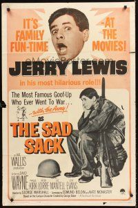 2w777 SAD SACK 1sh R62 wacky cross-eyed Jerry Lewis in the Foreign Legion!
