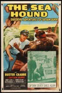2w789 SEA HOUND chapter 1 1sh R55 Buster Crabbe, serial, Captain Silver Sails Again!