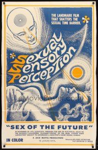 2w795 SEXUAL SENSORY PERCEPTION 1sh '75 psychedelic artwork, shatters the sexual time barrier!