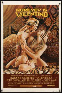 2w940 VALENTINO 1sh '77 great image of Rudolph Nureyev & naked Michelle Phillips!