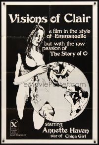 2w955 VISIONS OF CLAIR 1sh '77 Annette Haven, sex in the style of Emmanuelle!