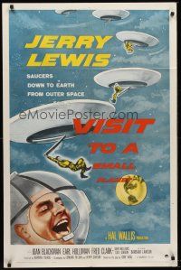 2w956 VISIT TO A SMALL PLANET 1sh '60 wacky alien Jerry Lewis saucers down to Earth from space!