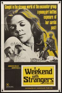 2w966 WEEKEND WITH STRANGERS 1sh '71 sexy Jennifer Welles battles her sordid past!