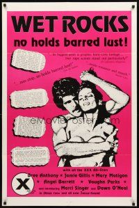 2w968 WET ROCKS 1sh '75 Bree Anthony, Jamie Gillis, no holds barred lust, x-rated!