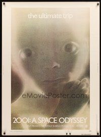2x325 2001: A SPACE ODYSSEY 30x40 R74 Stanley Kubrick, c/u of star child, the ultimate trip!