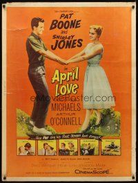 2x336 APRIL LOVE style Y 30x40 '57 full-length romantic image of Pat Boone & sexy Shirley Jones!