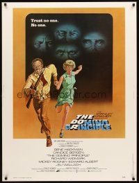 2x389 DOMINO PRINCIPLE 30x40 '77 cool art of Gene Hackman & Candice Bergen fleeing from eyes!