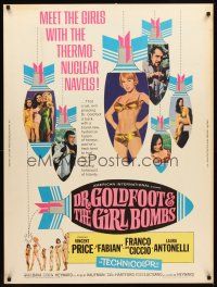 2x391 DR. GOLDFOOT & THE GIRL BOMBS 30x40 '66 Mario Bava, Vincent Price & sexy half-dressed babes!
