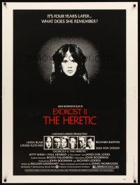 2x402 EXORCIST II: THE HERETIC 30x40 '77 Linda Blair, John Boorman's sequel to Friedkin's movie!