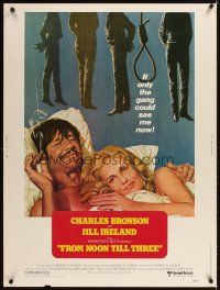 2x413 FROM NOON TILL THREE 30x40 '76 Charles Bronson is a wanted man, Jill Ireland, western!
