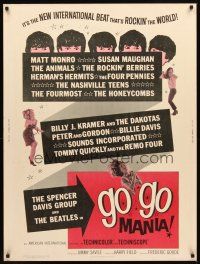 2x417 GO GO MANIA 30x40 '65 Pop Gear, The Beatles, rock & roll, the new international beat!