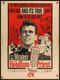 2x430 HOODLUM PRIEST 30x40 '61 religious Don Murray saves thieves & killers, and it's true!