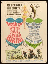 2x435 HOW TO STUFF A WILD BIKINI 30x40 '65 sexy Annette Funicello, Keaton, biker & bikini art!