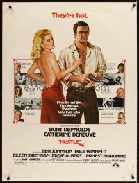 2x436 HUSTLE 30x40 '75 Robert Aldrich, art of Burt Reynolds & sexy Catherine Deneuve!