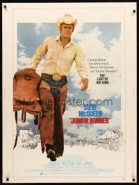 2x441 JUNIOR BONNER 30x40 '72 full-length rodeo cowboy Steve McQueen carrying saddle!