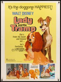 2x449 LADY & THE TRAMP 30x40 R72 Walt Disney romantic canine dog classic cartoon!