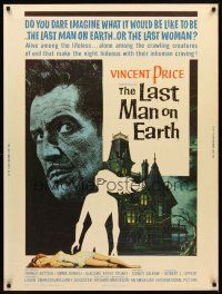 2x452 LAST MAN ON EARTH 30x40 '64 AIP, Vincent Price among the lifeless, cool Reynold Brown art!