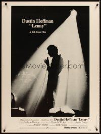 2x456 LENNY 30x40 '74 cool silhouette of Dustin Hoffman as comedian Lenny Bruce at microphone!