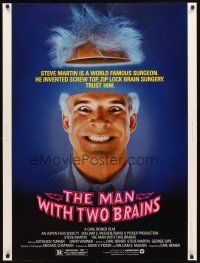 2x470 MAN WITH TWO BRAINS 30x40 '83 wacky world famous surgeon Steve Martin performs brain surgery!