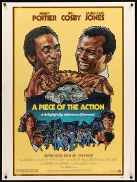 2x492 PIECE OF THE ACTION 30x40 '77 great Drew Struzan art of Sidney Poitier & Bill Cosby!