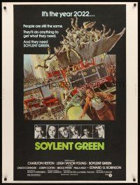 2x528 SOYLENT GREEN 30x40 '73 art of Charlton Heston trying to escape riot control by John Solie!