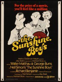 2x546 SUNSHINE BOYS 30x40 '75 Al Hirschfeld art of George Burns, Walter Matthau & Lee Meredith!