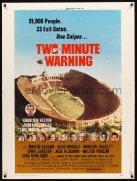 2x561 TWO MINUTE WARNING 30x40 '76 Charlton Heston, John Cassavetes, sniper at football game!