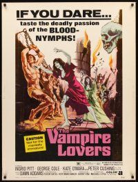 2x570 VAMPIRE LOVERS 30x40 '70 Hammer, taste the deadly passion of the blood-nymphs if you dare!