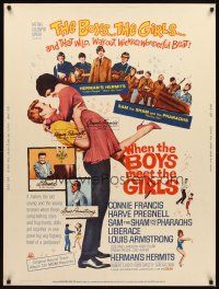 2x578 WHEN THE BOYS MEET THE GIRLS 30x40 '65 Connie Francis, Liberace, Herman's Hermits!