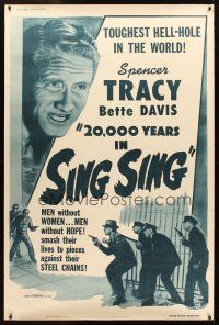 2x151 20,000 YEARS IN SING SING 40x60 R56 Bette Davis & Spencer Tracy in the toughest hell-hole!