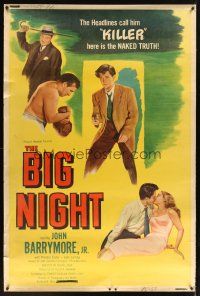 2x154 BIG NIGHT 40x60 '51 John Drew Barrymore found love, hate & murder, Joseph Losey film noir!