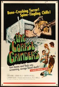 2x162 CORPSE GRINDERS 40x60 '71 Ted V. Mikels, most gruesome bone-crushing horror artwork!