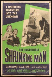 2x176 INCREDIBLE SHRINKING MAN 40x60 '57 sci-fi classic, Grant Williams fighting giant cat!