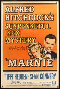 2x179 MARNIE style Z 40x60 '64 Sean Connery & Tippi Hedren in Hitchcock's suspenseful sex mystery!