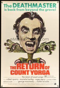 2x187 RETURN OF COUNT YORGA 40x60 '71 Robert Quarry, AIP vampires, wild monster art!