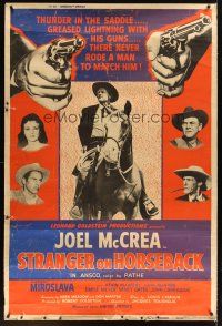 2x189 STRANGER ON HORSEBACK 40x60 '55 Joel McCrea, Miroslava Stern, a killer's paradise!