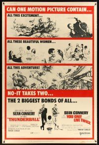 2x192 THUNDERBALL/YOU ONLY LIVE TWICE 40x60 '71 Sean Connery's two biggest James Bonds of all!