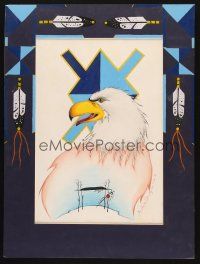2x069 EAGLE matted signed 18x24 artwork '94 by Native American artist Clayborn Standing Elk!