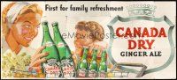 2x005 CANADA DRY GINGER ALE billboard poster '40s art of mom and son at supermarket buying soda!